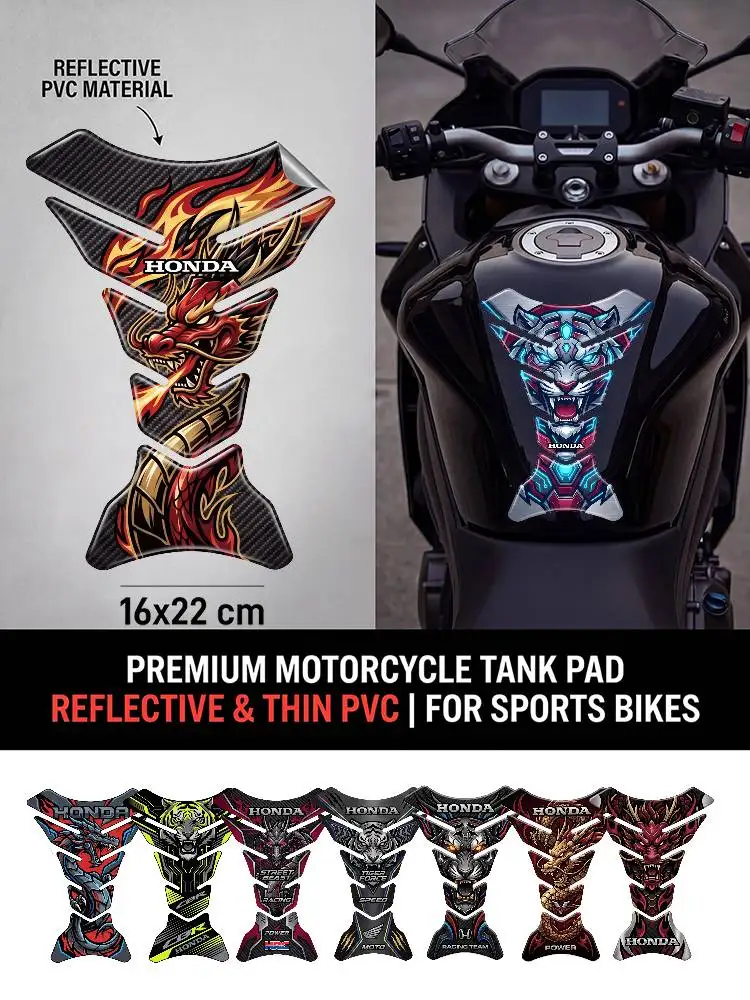 Für HONDA Motorrad PVC-Tankpad Tankdeckel-Schutz Racing-Aufkleber Universal