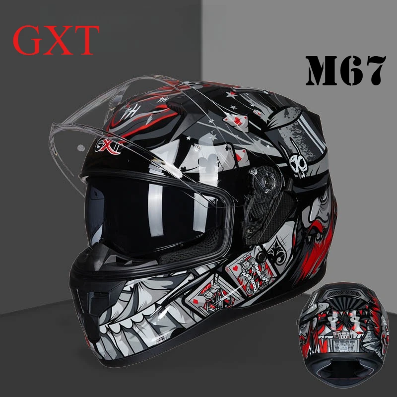 

Visera casco moto GXT M67 мотоциклетный шлем с двойными линзами для езды Casco мото шлем аксессуары для мотоциклов Cascos Para Moto