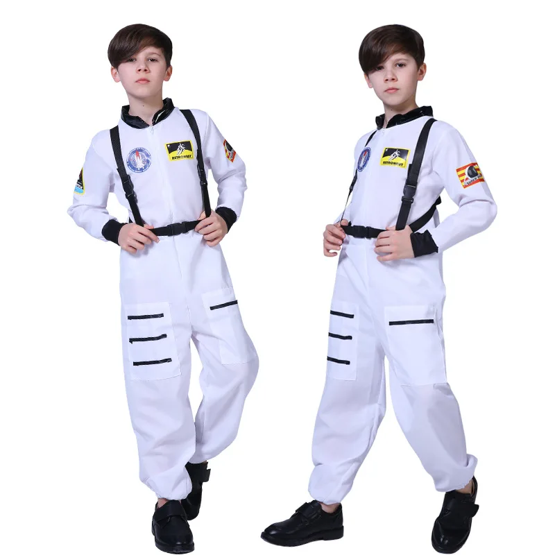 loween Costume da spettacolo per bambini Cosplay Astronauta Pilota Abbigliamento dell'aeronautica Abiti coordinati genitore-figlio Performance sul palco...