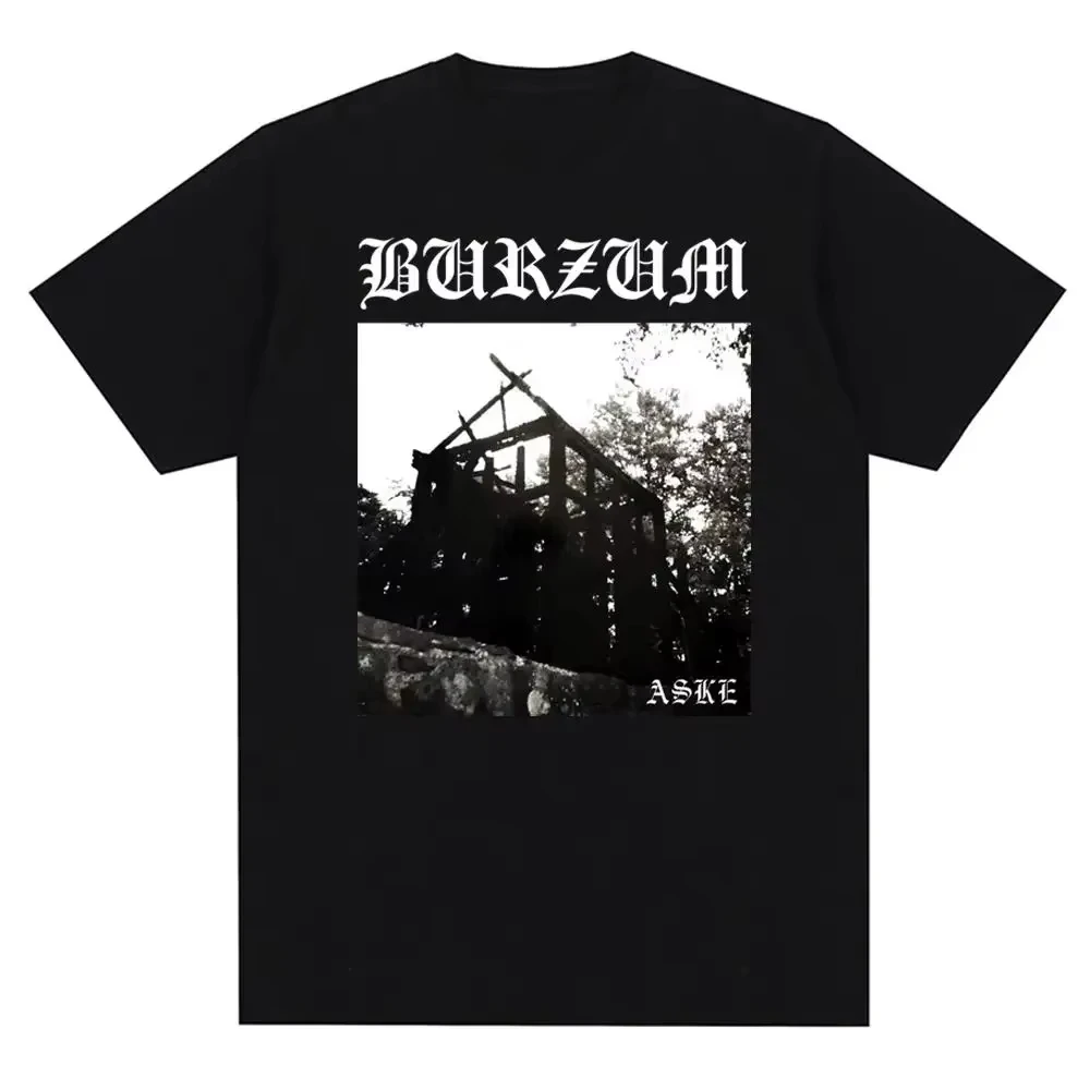 Camiseta Vintage con Estampado de la Portada del Álbum de la Banda Metálica Burzum, Camiseta de Moda Casual para Hombre y Mujer, Manga Corta, Talla Grande, Unisex 62482