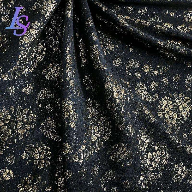 Bright Silk Jacquard Fabric Vintage Cheongsam Dress Clothing Designer Cloth Diy Polyester Material Apparel Sewing Meters