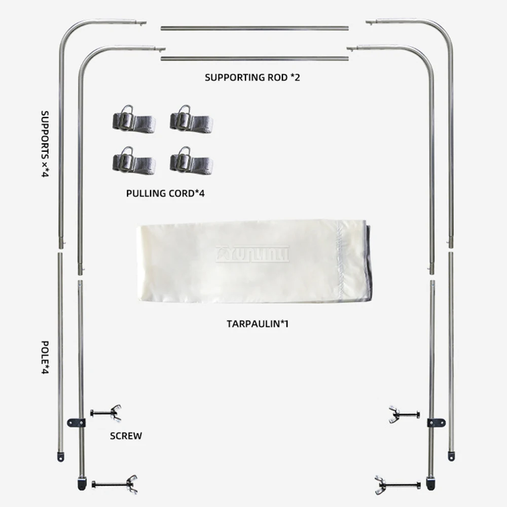 Inflatable Boat Sun Shade Canopy, Speedboat Aluminum Boat Fiberglass Boat Rubber Boat Fishing Boat Rain Cover