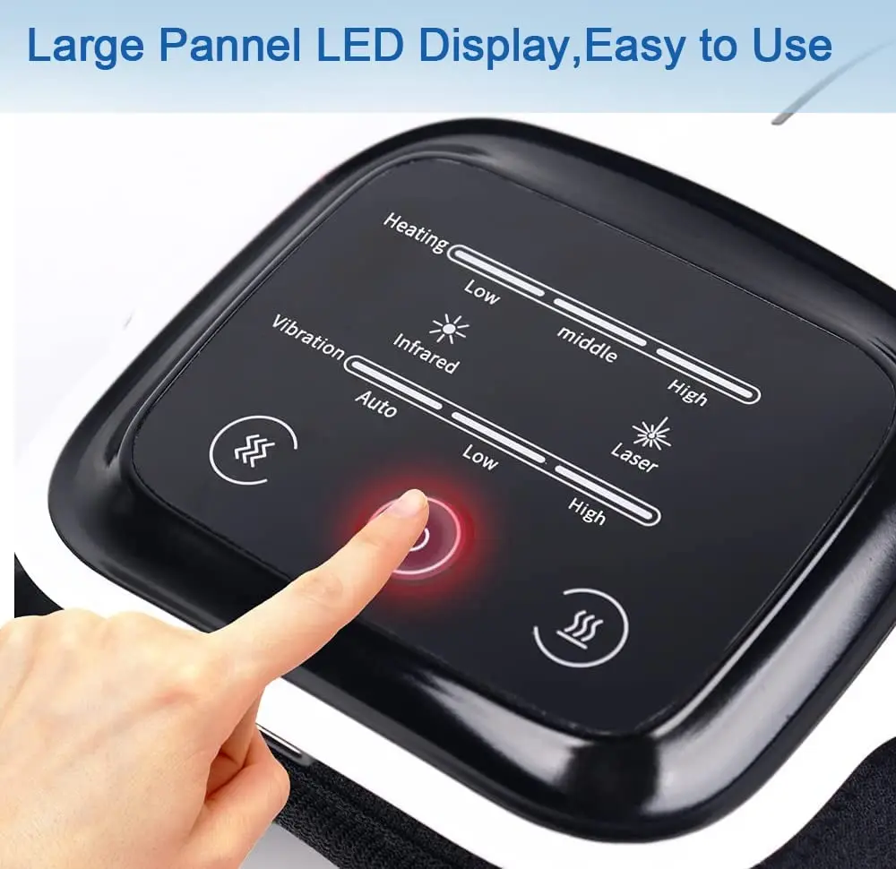 Knee MassagerLED Screen Arthritis Knee Massage Wearable with Heat Rechargeable Smart for Knee Joint Pain Injury Swelling Stiffne