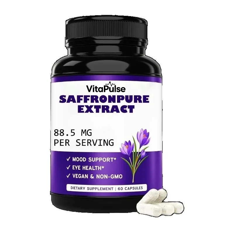 Saffron Supplement (1 Month Supply) 88.5mg Pure Saffron Extract Per Serving - Vegetarian Capsules