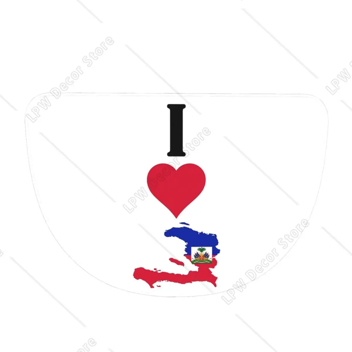 I Love Haiti Vertical I Heart Haitian National Flag Map Half Round Doormat Non Slip Bathroom Mat Absorbent Floor Carpet Garage