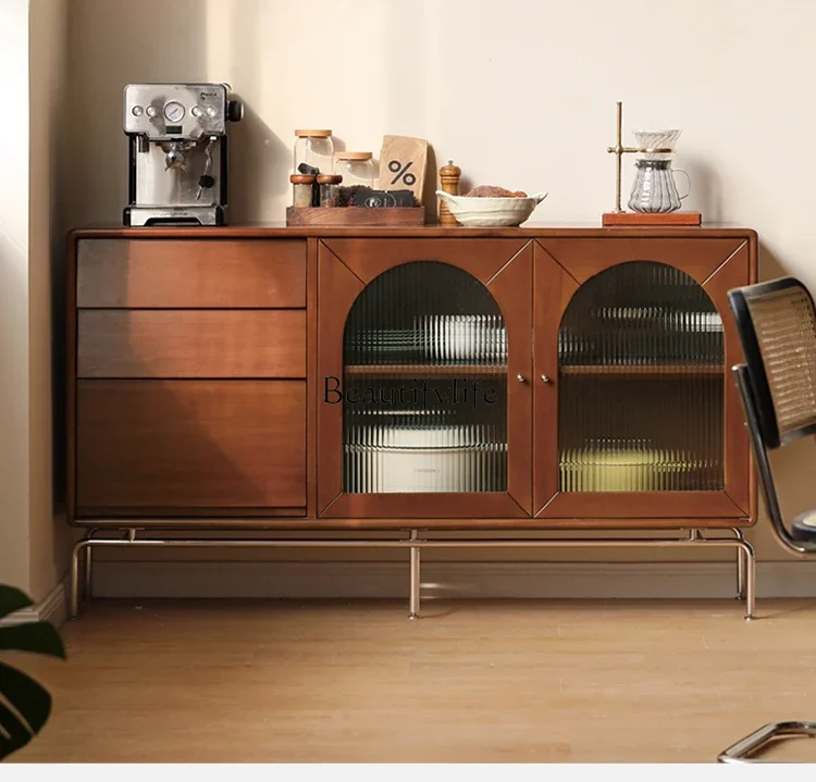 

Log French antique cabinets, retro solid wood storage cabinets against the wall