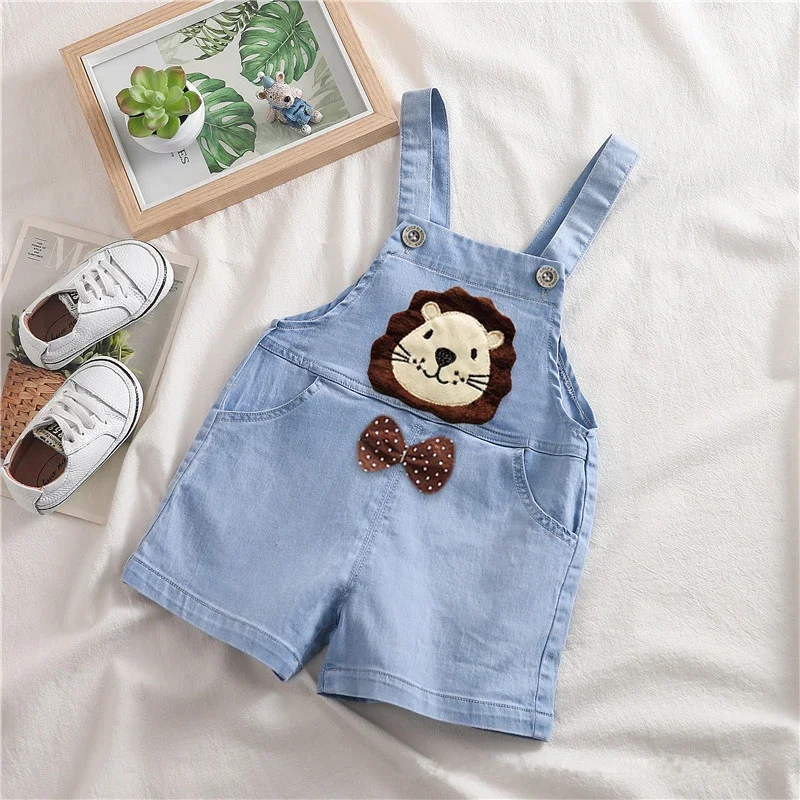 Baby Rompers Newborn Playsuits Boy Girl Overalls Dress Infant Summer Shorts Cotton Wash Blue Dungarees Toddler Jumpsuit