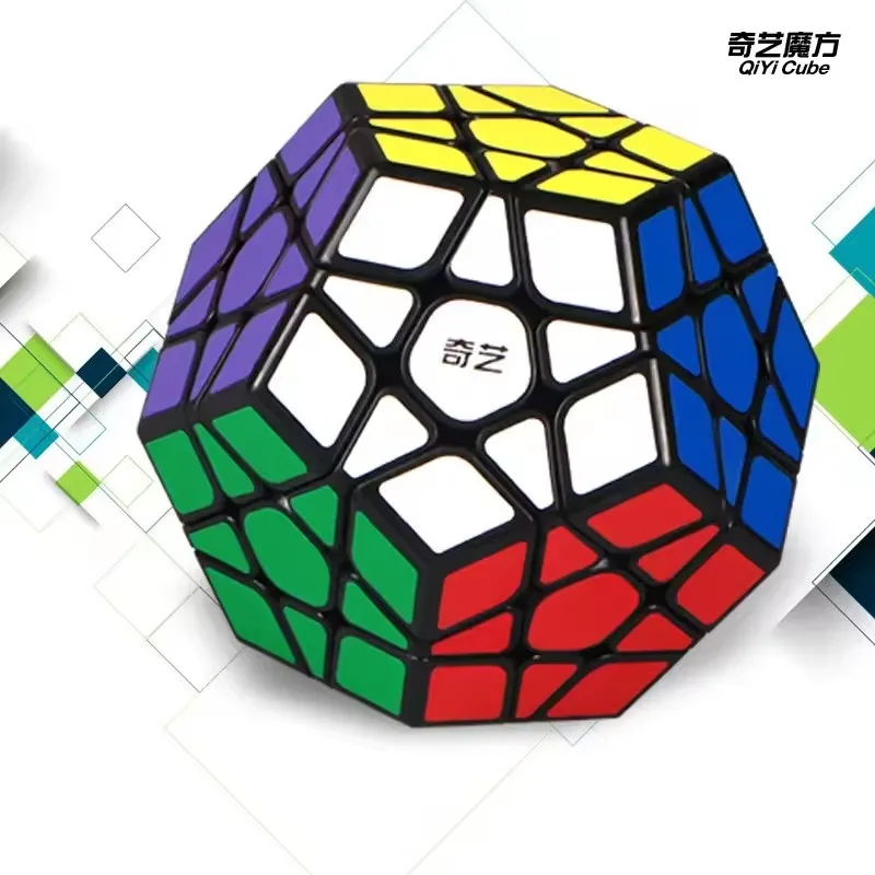 Qiyi 2x2 3x3 megaminx qiheng pacote conjunto adesivo preto adesivos cubo de velocidade educacional bebê crianças quebra-cabeça brinquedos