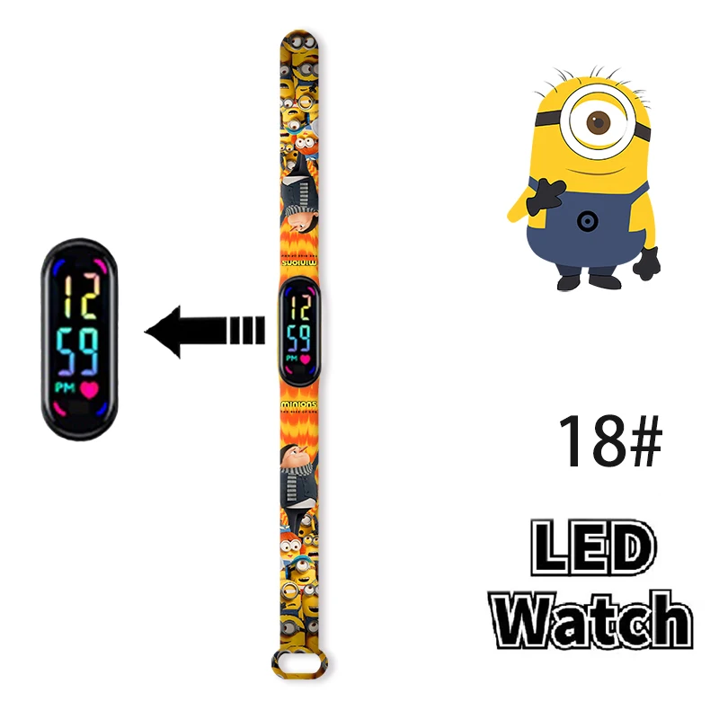 Pokemon Minions çocuk Watchs Anime Bob Stuart karikatür dijital elektronik LED öğrenci silikon bileklik çocuklar için doğum günü hediyesi oyuncaklar