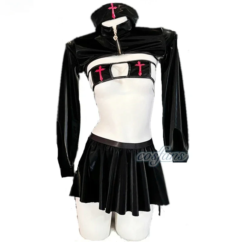 

Medieval Dark Female Knight Nurse Uniform Cosplay Costume Flowing Light Fight Combat Outfit Pu Leather Role Play Suit Halloween