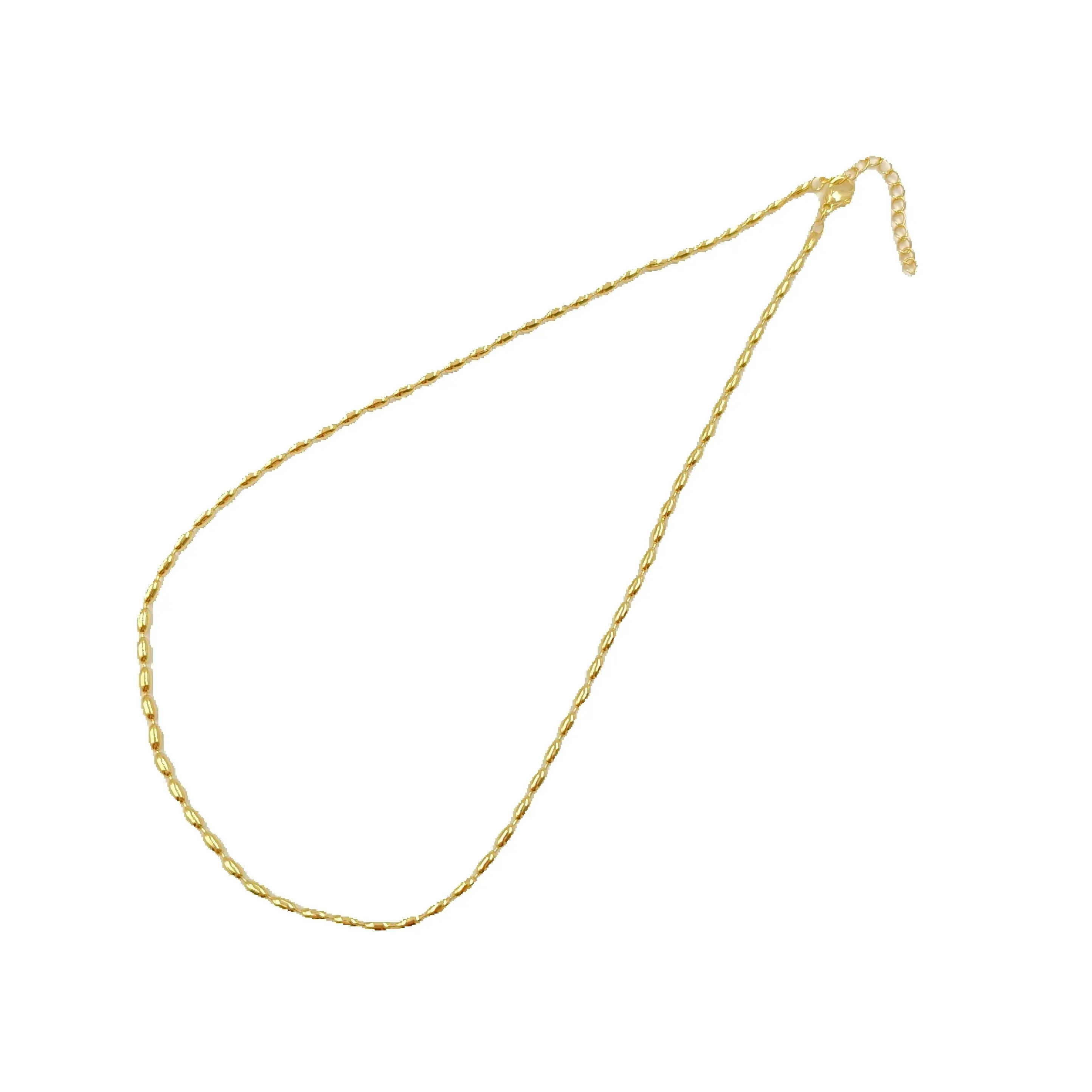 WT-BFN061 Wholesale Newest Design 18k Real Gold Plated Bamboo Beads Resist Tarnishable Metal Jewelry Chain Necklace For Pendants