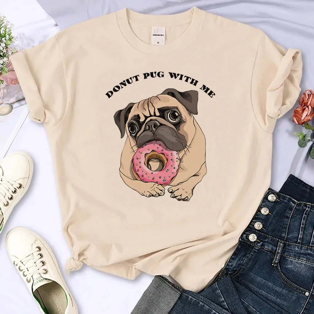 Pug t-shirts women anime harajuku t shirt female manga comic clothing