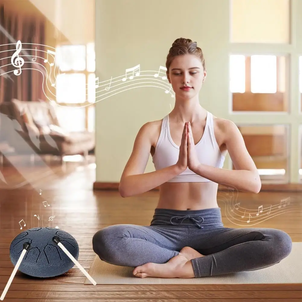Rain Drum for Outside Garden 4 Inches 8 Notes Steel Tongue Drum Meditation Rain Chime Musical Instruments Mini Handpan Drums