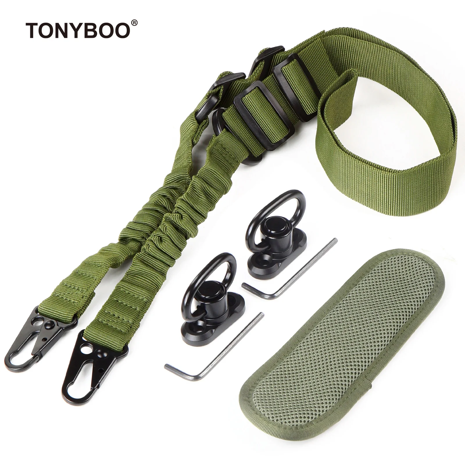 Outdoor High Strength Nylon Multi-Mission Shoulder Strap Tactical QD Gun Sling Safety Rope Adjustable Length for AR AK Rifle