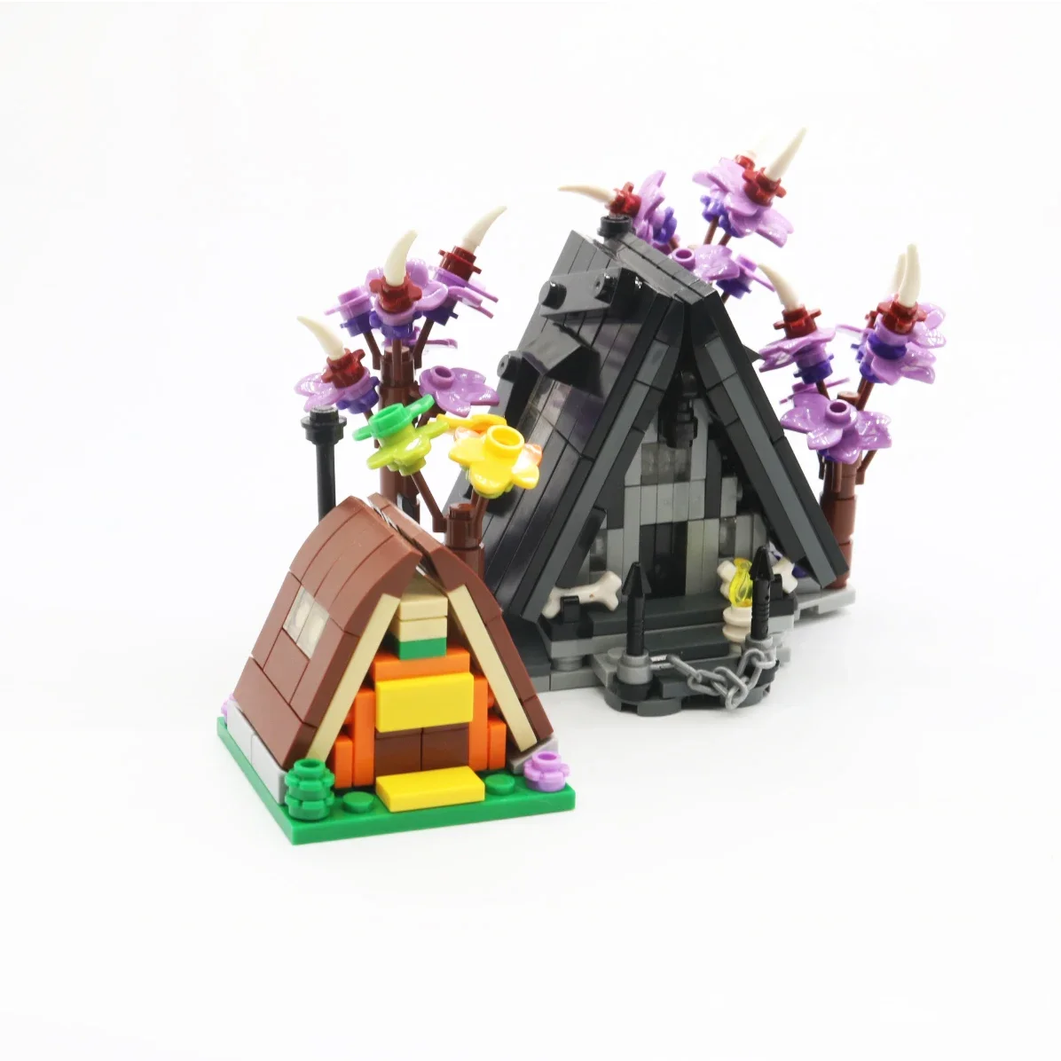 MOC Building Blocks A-shaped Forest Wooden Houses, Tree Houses, Villas Tree View Street View For Bricks DIY Toys Kids Gifts