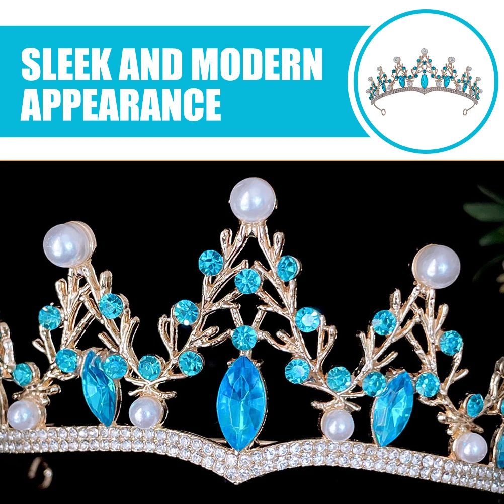 

Rhinestone Crown for Women Wedding Bride Hair Accessories Birthday Tiara Silver Bridal Rhinestones Zinc Alloy Sturdy Comfortable