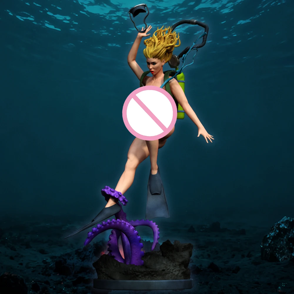 Figuras de anime Lina Wavefinder de alto detalhe 1:18 |   Miniatura em resina 3D |   Kit de modelo estilo mergulho sem pintura (A1076)