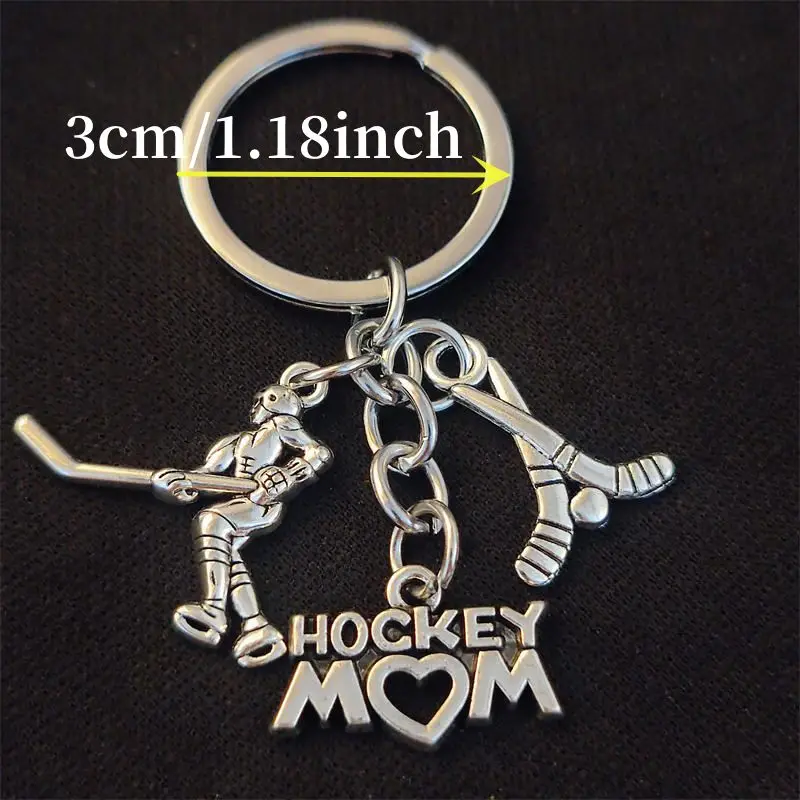 Unique Keychain Hockey Mom Player Keyring Sports Pendant Women Man Jewelry Accessories Gift