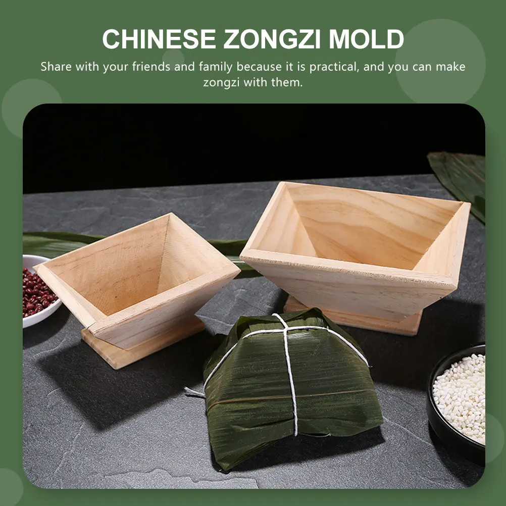 Wooden Zongzi Rice Ball Mold Traditional Chinese Sticky Rice Dumpling Maker Kitchen Gadget