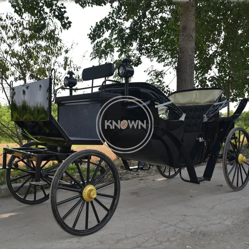 2023 Double Row Electric Horse Carriage for Wedding Photography Sightseeing Carriage Royal Horse Cars Trailer