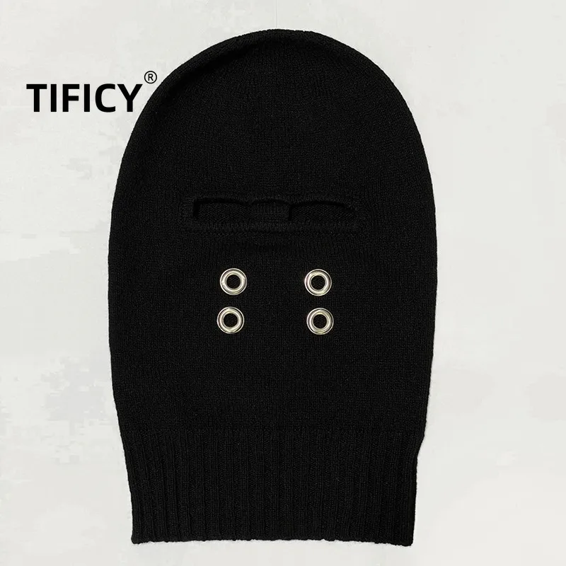 Men's Style | Autumn/Winter Warm Knitted Wool Hoodie Trendy Superman Chicken Eye Decoration Cold Dome Trendy Hat