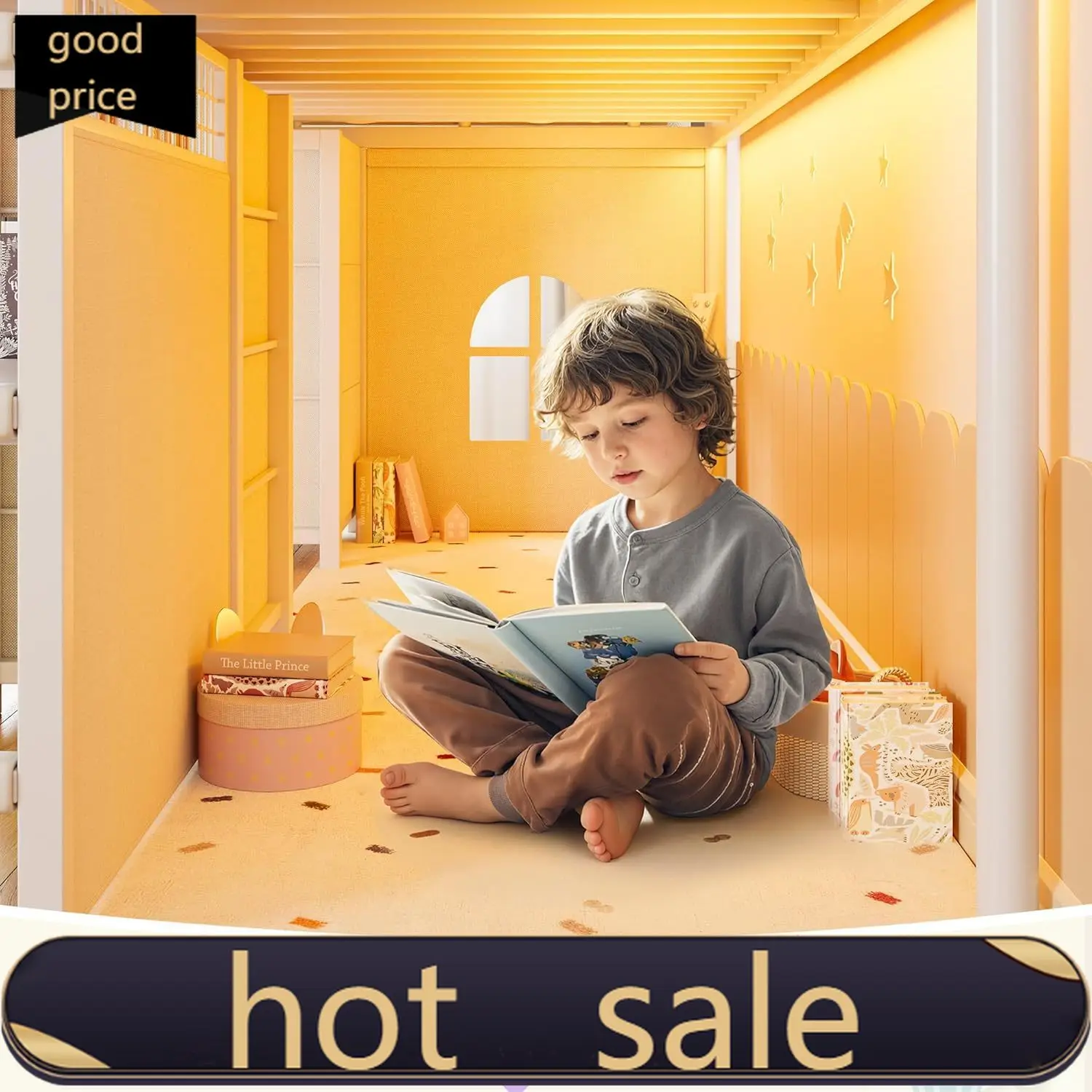 Low Loft Bed Twin Size with 7 Storage Drawers, Desk and LED Lights, Heavy Duty Metal Kids Loft Bed with 13.8