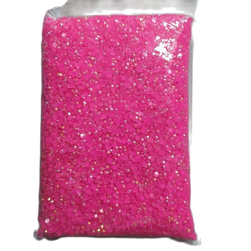 5mm Wholesale Flatback Colorful Resin Non Hotfix Rhinestones in Bulk Package Christmas Nail Art Wedding Decoration