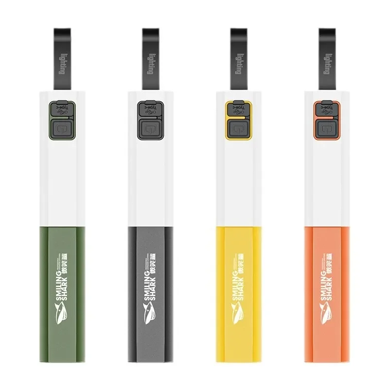 

Детский красочный фонарик с улыбающейся акулой, портативный мини-5 регулируемых режимов, перезаряжаемый через USB ручной фонарь для кемпинга на открытом воздухе