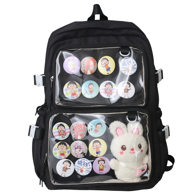 ญี่ปุ่น Kawaii Itabag ผู้หญิงใหม่ 2024 โปร่งใสกระเป๋าเป้สะพายหลังผู้หญิงขนาดใหญ่ความจุ Ita กระเป๋าเป้สะพายหลังโรงเรียนกระเป๋าสําหรับวิทยาลัยนักเรียน JK