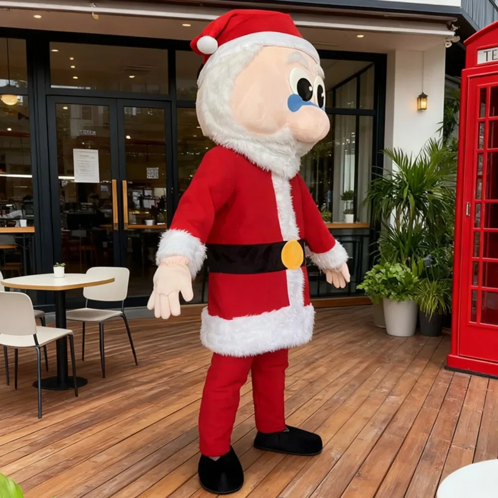 Cute Santa Claus Mascot Costume Walking Doll Outfit Character for Christmas Stage Event