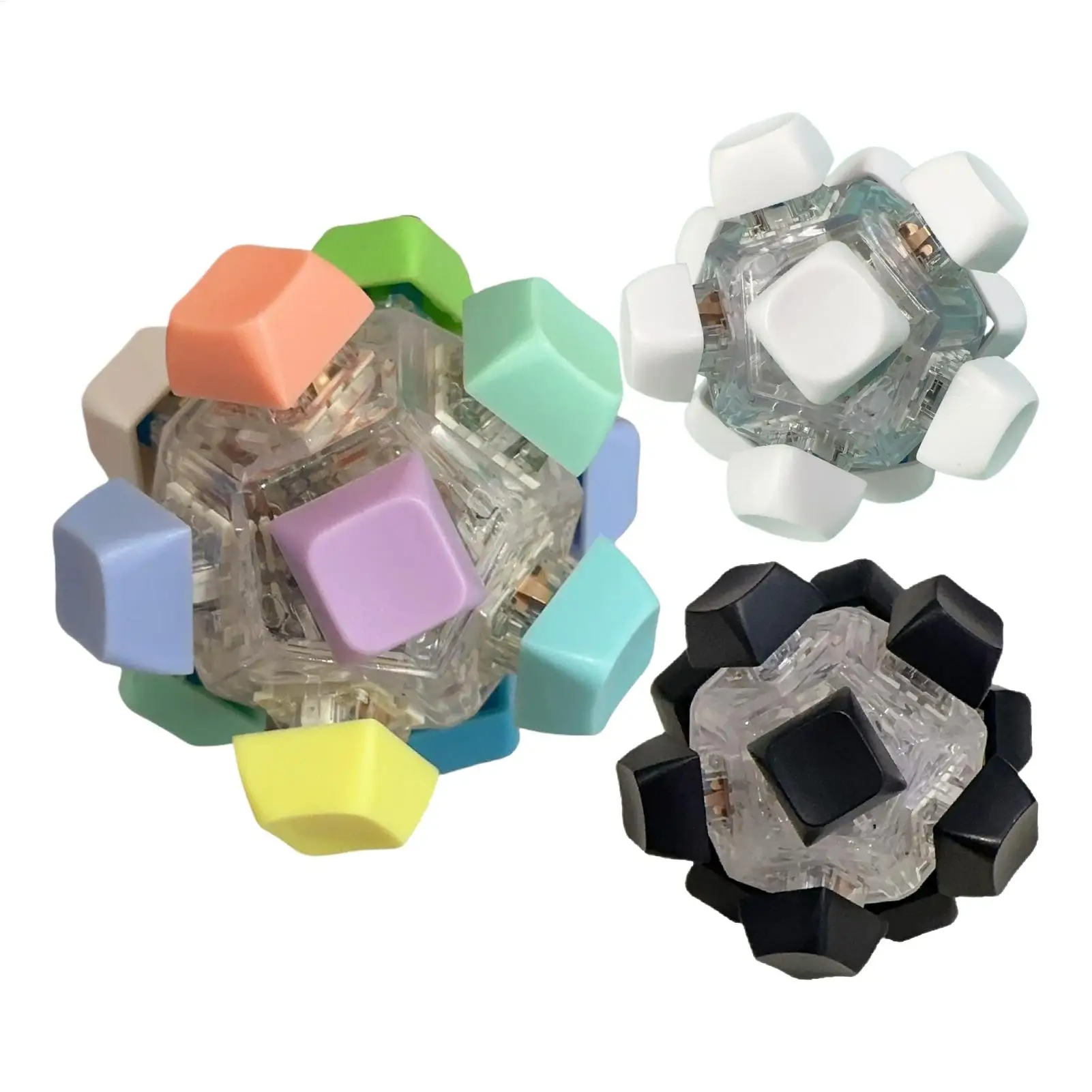 Ball Shaped Keyboard Fidget Toy 12 Key Clicker with LED Lights Stress Relief Sensory Toy for Office Desk Anxiety ADHD Focus Gift