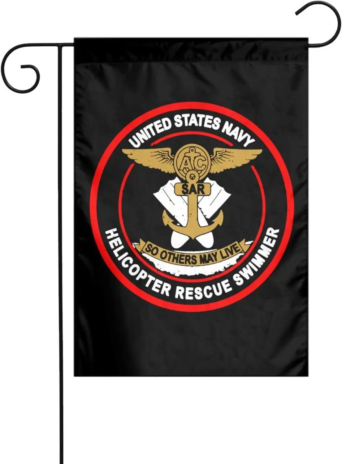 Helicopter Search And Rescue Swimmer Garden Flag 12 X 18 Inches Uv Resistant Yard Flags For Outside Home Room Yard Farmhouse Dec