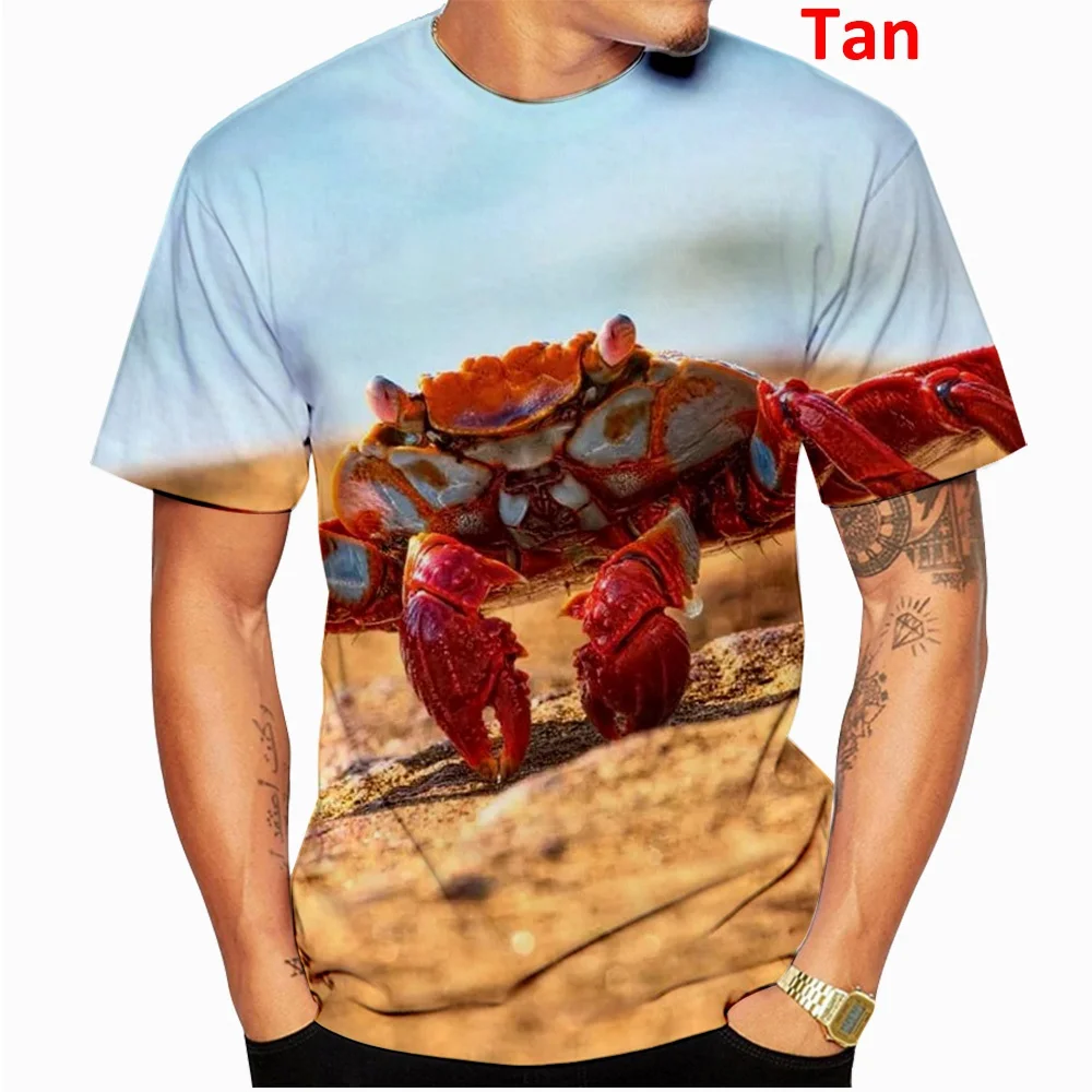 Fashion 3D T-shirt Crab Print T Shirt Men/Women Casual T Shirt Short Sleeve Tee