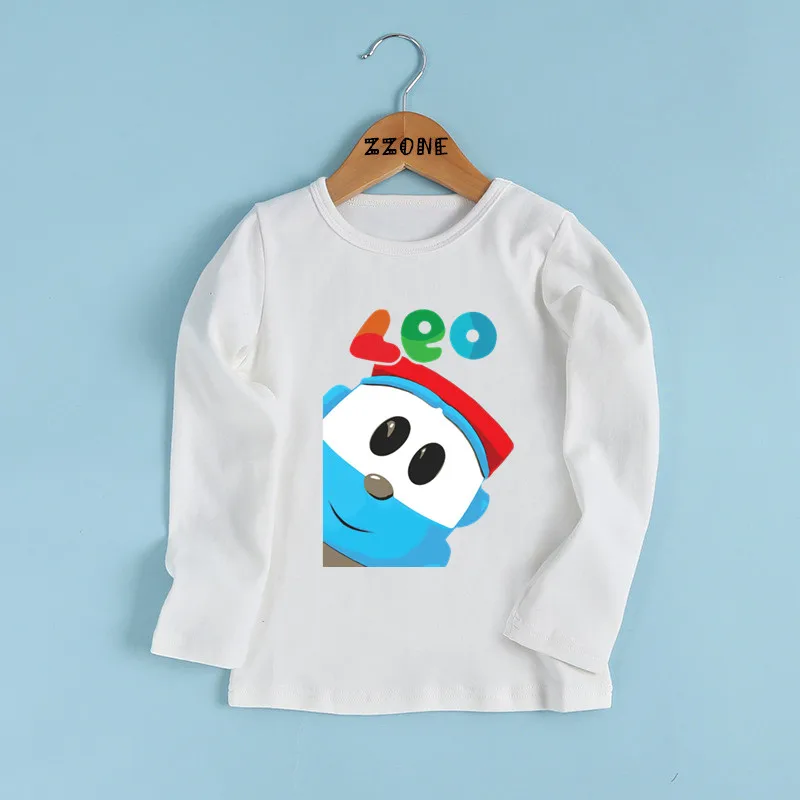 Hot Sale Leo The Truck Tv Show Cartoon Print Kids T shirt Children Funny Clothes Baby Boys and Girls Long Sleeve T-shirt,LKP5481