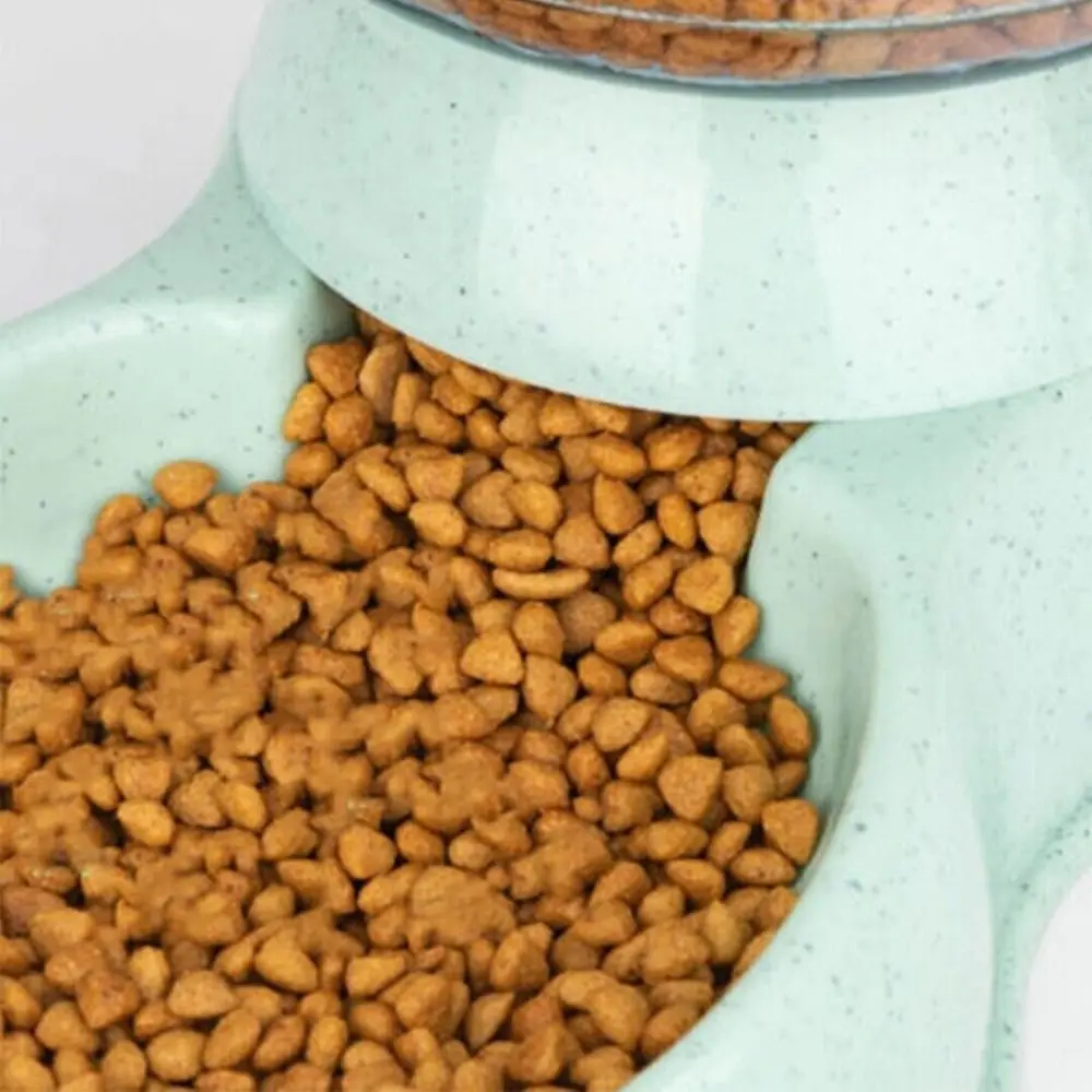 Plastic Dog Cat Food Dispenser 3.8L Gravity Feeder Pet Food Drinking Bowl Large Capacity with Storage Bucket