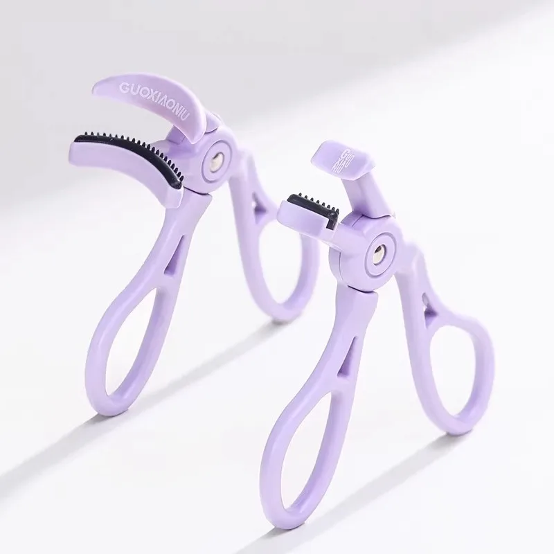 GUOXIAONIU Purple Eyelash Curlers with Comb Silicone Strips To Extend Curling Eyelashes Make-up Tools For Big Eyes Natural Curl