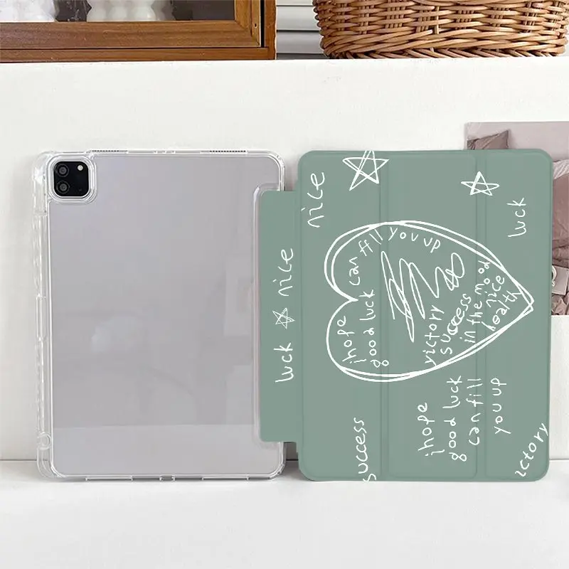 Clear Tri-fold TPU Flip Case for Redmi Pad SE 11 inch Xiaomi Pad 5/5Pro 6/6Pro 11 inch Xiaomi Pad 7/7Pro 8/8Pro 11.2 inch