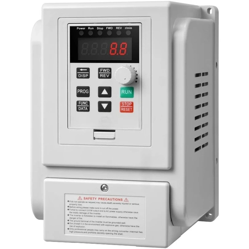 2.2KW VFD Variable Frequency Drive AC220V 3‑Phase Output Motor Speed Controller for Water Pump CNC