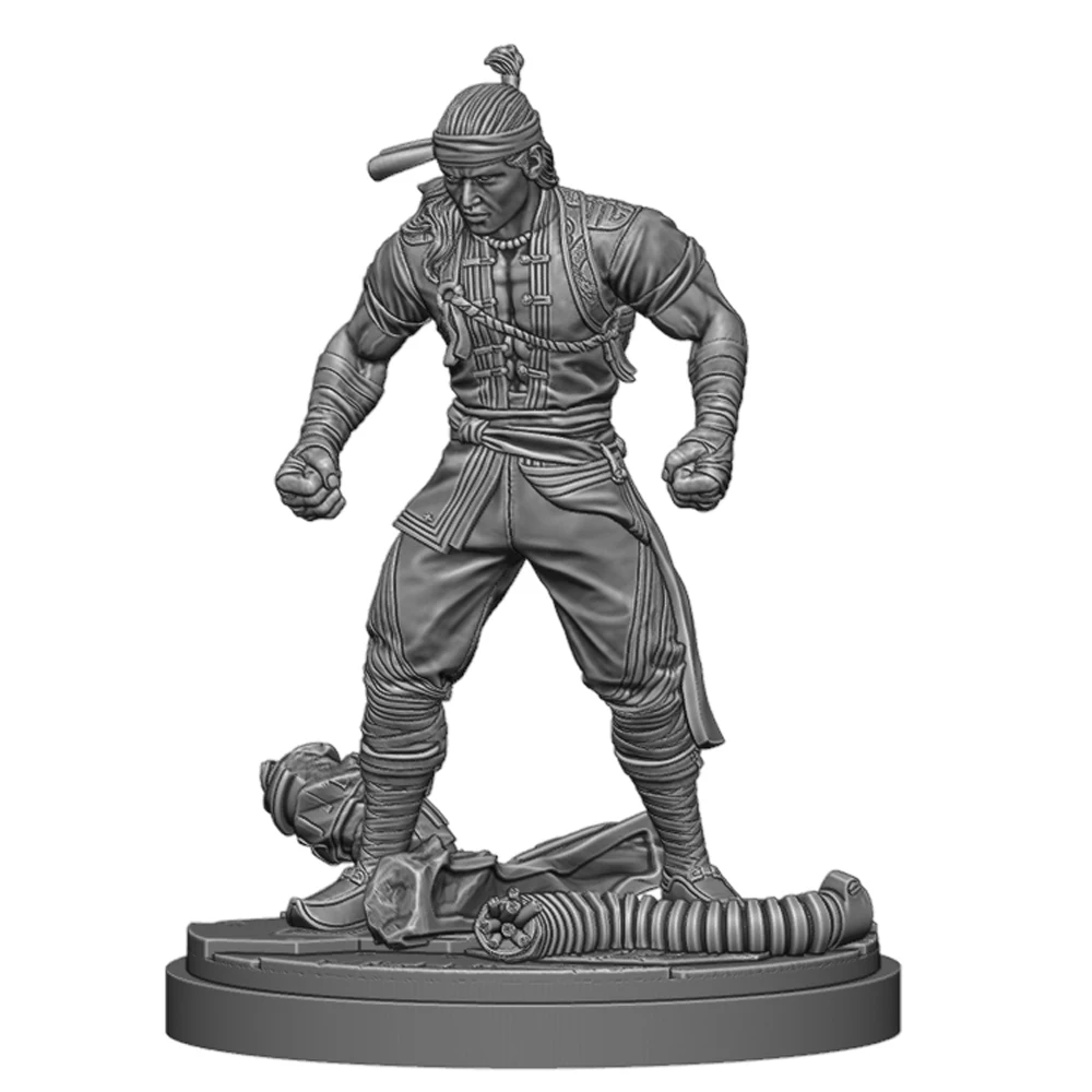 

55mm 3D Print Resin Model Statue Liu Kang Warrior Unpainted Model Kit Unassembled Gk Miniature Figures Tabletop Toy