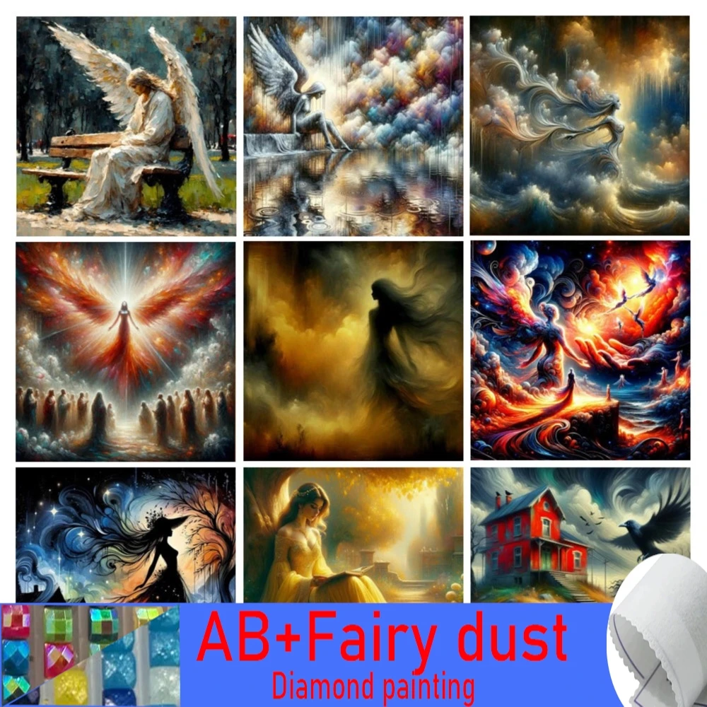 120 Colors AB Fairy Dust Diamond Painting New Collection 2025 Fantasy Women DIY Art Mosaic Embroidery Witch Picture Wall Decor