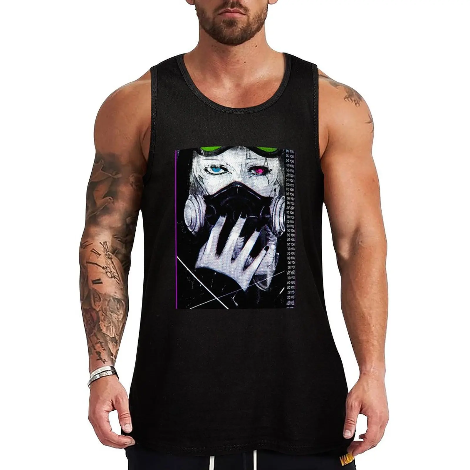

Vaporwave Cyberpunk Glitch Girl Tank Top Bodybuilding shirt vest men T-shirt men