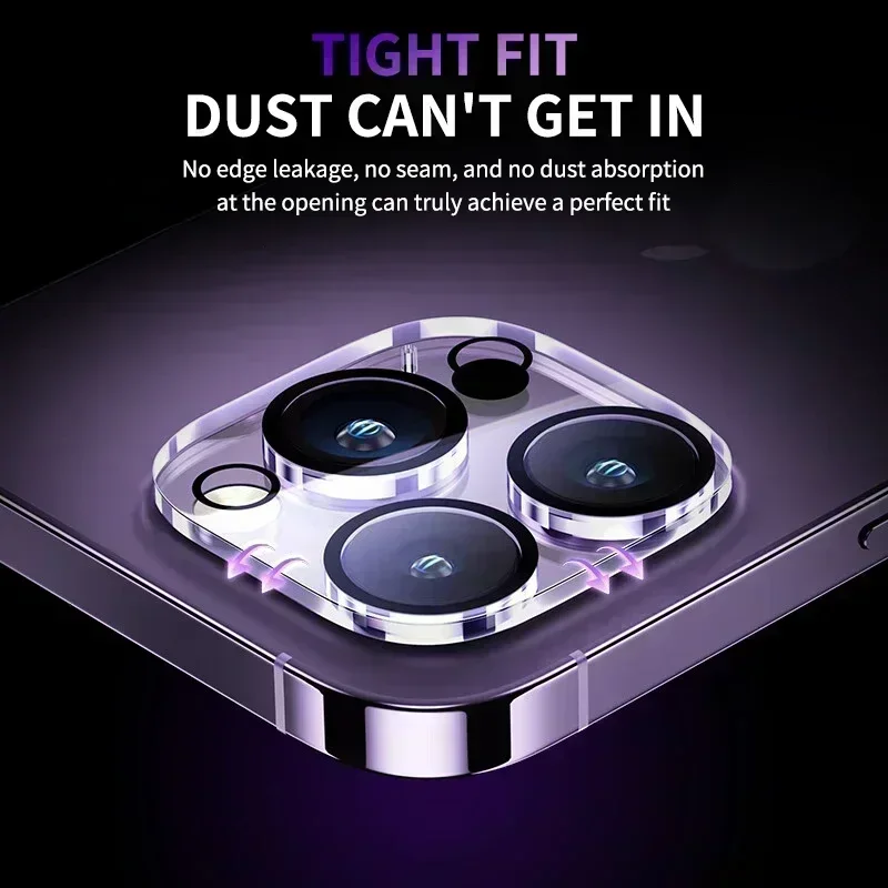 3Pcs Full Cover Camera Lens Protectors For iPhone 13 14 15 Pro Max 12 Mini Camera Tempered Glass on iPhone 14 Plus 11 Pro Lens