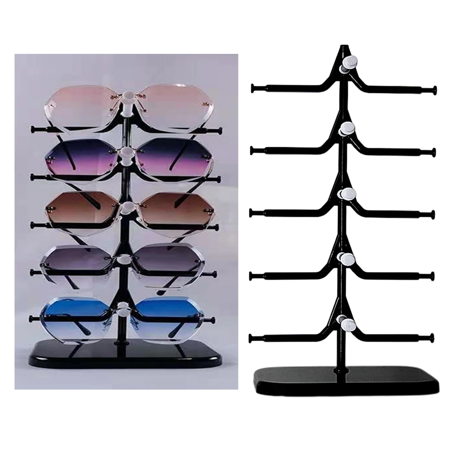 5 Layer Sunglasses Rack Eyewear Glasses Display Stand Counter Organizer