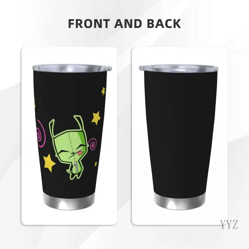 Cute Invader Zim Gir Tumbler Vacuum Insulated Thermal Cup Stainless Steel Smoothie Tea Mugs Water Bottle, 20oz