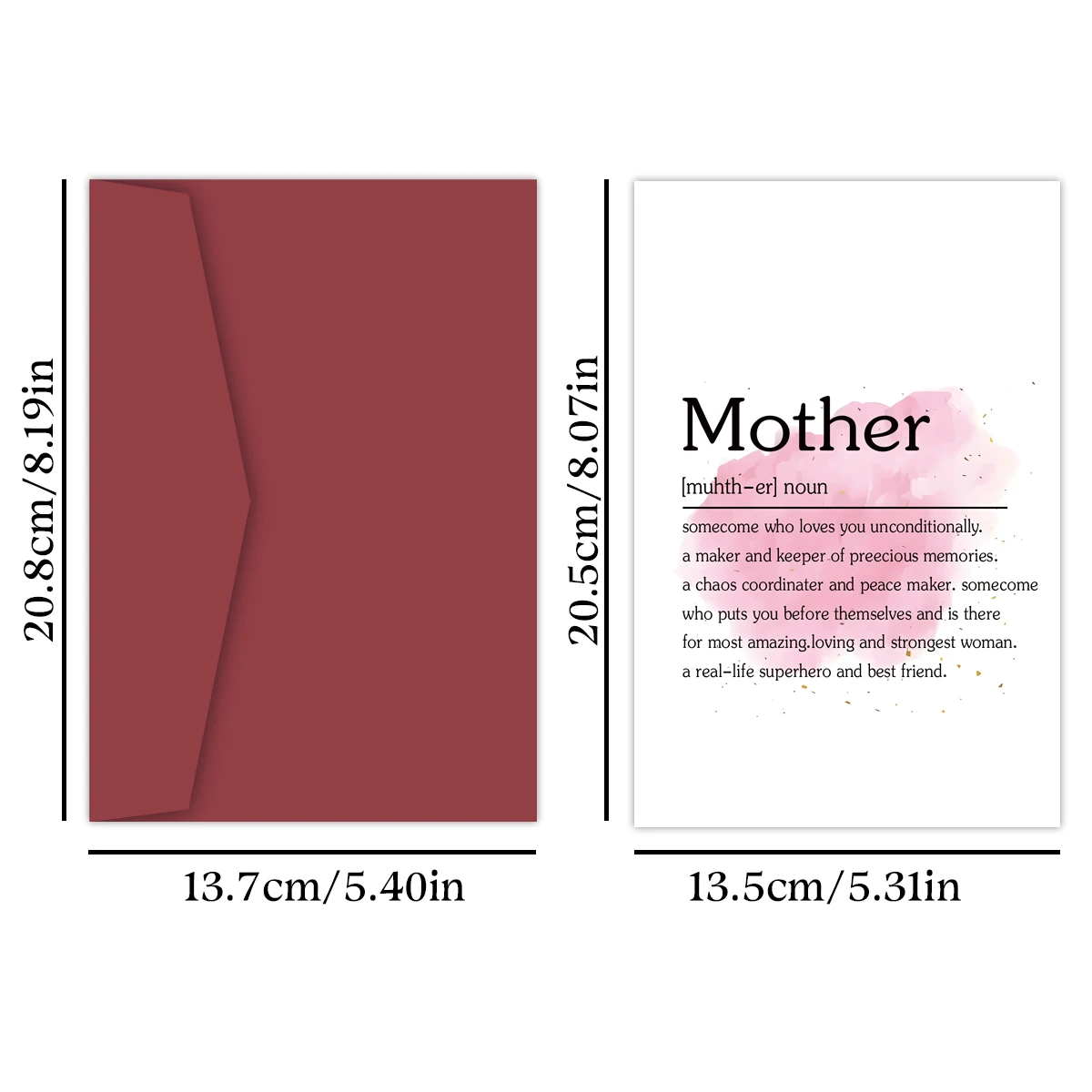 1PC Mother's Day Card with Envelope,Creative Birthday Card For Mom,Thank You Cards for Her,Holiday Greeting Card Gift for Mother