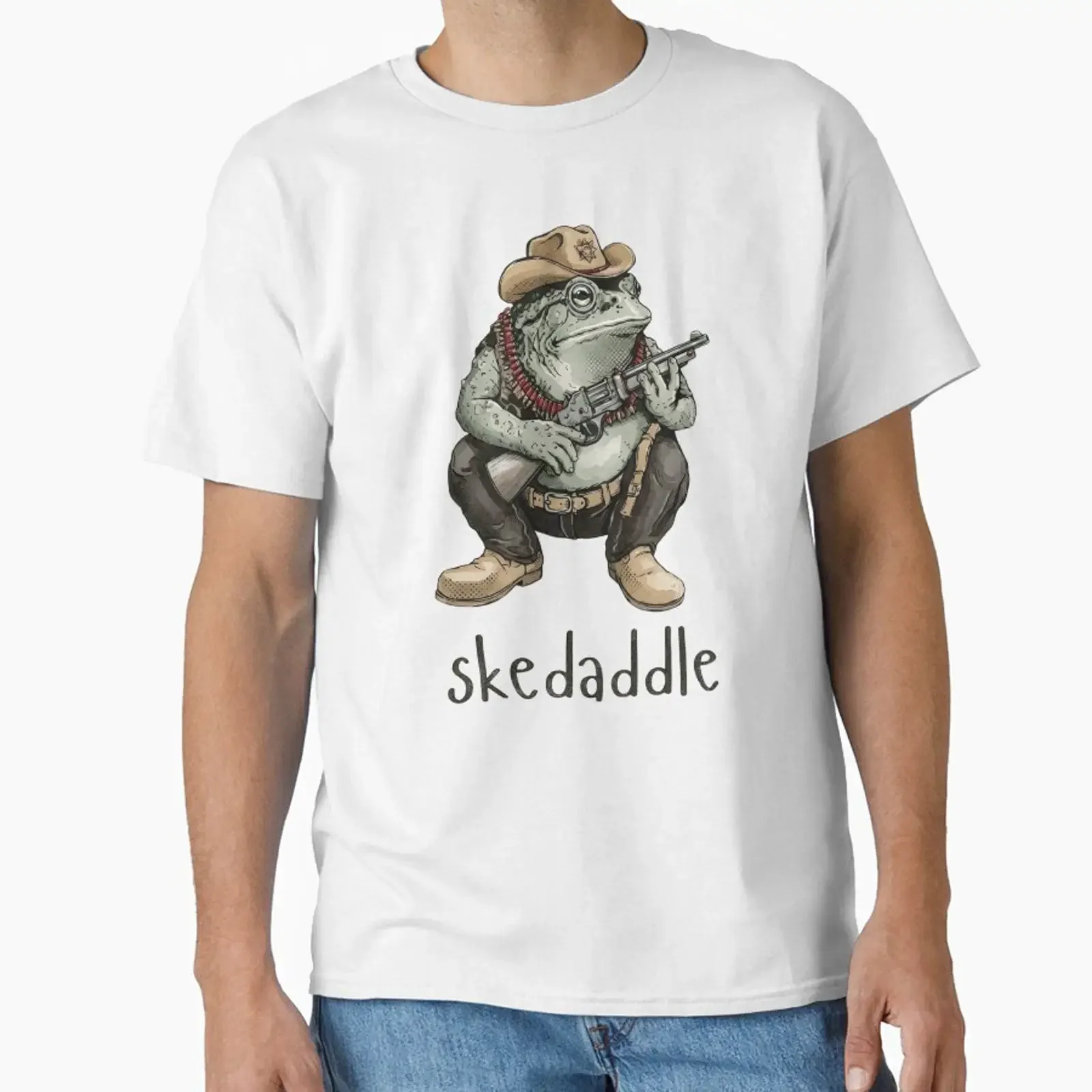 Skedaddle Cowboy Frog Funny Western Toad Vintage Outlaw Animal Art Classic T Shirt vintage Washed graphic Top For Everyday Wear