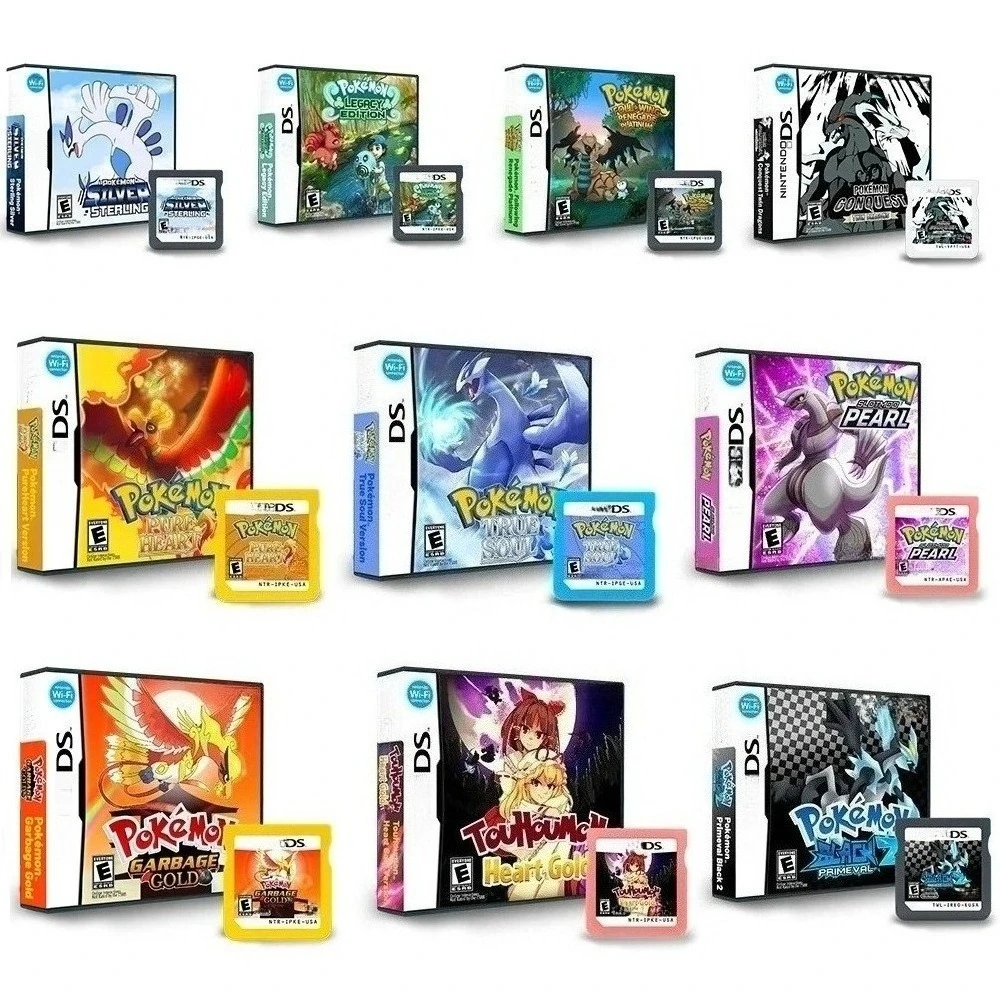

Pokemon Series NDS Game Card. Pokemon Pure Heart True Soul Touhoumon Primeval Black 2 US Edition English 2024 New Version Game