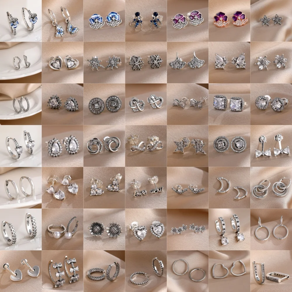 

New 925 Silver Heart-Shaped,Swallow,Butterfly,Pearl Earrings Suitable for European Women's Exquisite High-quality Jewelry Gifts