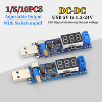 1/5/10PCS Boost Buck Converter USB Step UP / Down Power Supply Module DC-DC 5V to DC1.2V-24V Adjustable Output