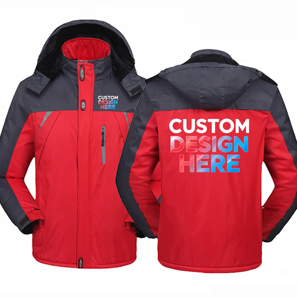 Logo Customization men's thick windproof coat is suitable for protecting against wind and keeping warm in winter hoodies jacket